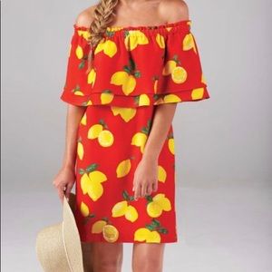 NWOT: Mudpie Lemon print “Pippa” dress